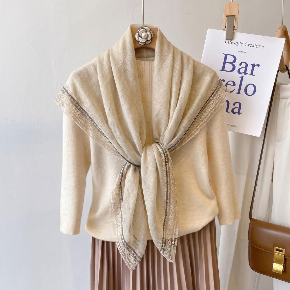 Fashion 100*100cm Square Scarf Solid Color Luxury Wraps Soft Sun-Protection Foulard Oversides Beach