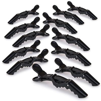 KIRA 12pcs Styling Salon Hair Clips,Alligator,black,Plastic Hair-Non-Slip DIY Accessories Hairgrip,Nonslip Grip,Double-Hinged,Wide Duck Teeth,Hair