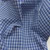 Blue Cotton Plaid British-Style Unisex Shirt