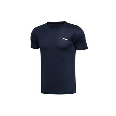 Li Ning Logo Training Short Sleeve T-Shirt Men Tops Ink-Blue ATSQ333-3