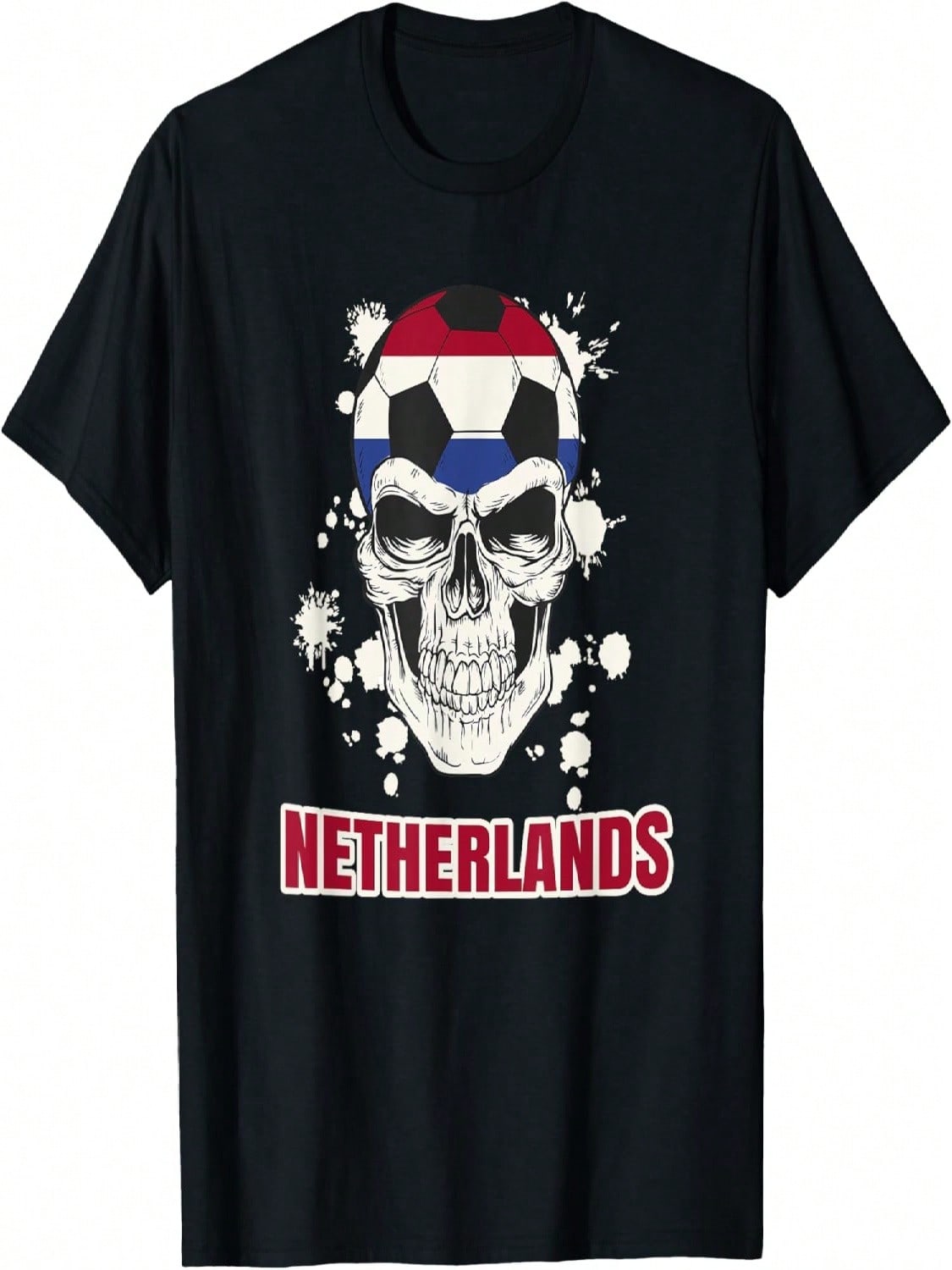 Netherlands Football Dutch Soccer Player Skull T-Shirt S