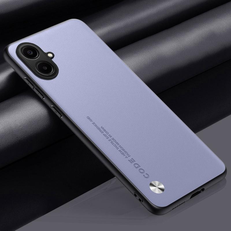 

Розкішний чохол зі шкіри PU для Samsung Galaxy A07 4G, задня кришка, матовий ТПУ силіконовий чохол для повного захисту телефону для Samsung A07 Coque For Samsung A07 4G світло-фіолетового кольору