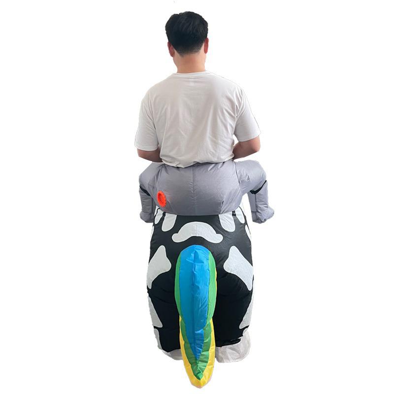 Riding Skeleton Unicorn Inflatable Suit Prank Entertainment Cosplay Clothing Performance Wear Cartoon Doll Costume Prop