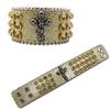 Design Diamond and Rhinestone Bracelet, Gothic Hip-hop Punk Trend PU Leather Bracelet