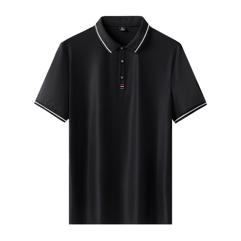 

Мужские рубашки поло больших размеров 8xl 7xl, летняя футболка из ледяного шелка с короткими рукавами, дышащие, крутые, быстросохнущие нейлоновые поло, футболки для гольфа, мужские 8XL чёрный