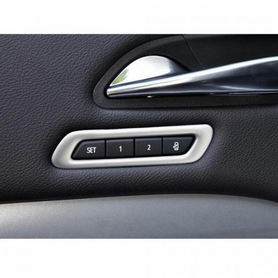 For Cadillac XT4 2019-2024 Matte Silver Seat Memory Switch Frame Cover Trim 1PCS