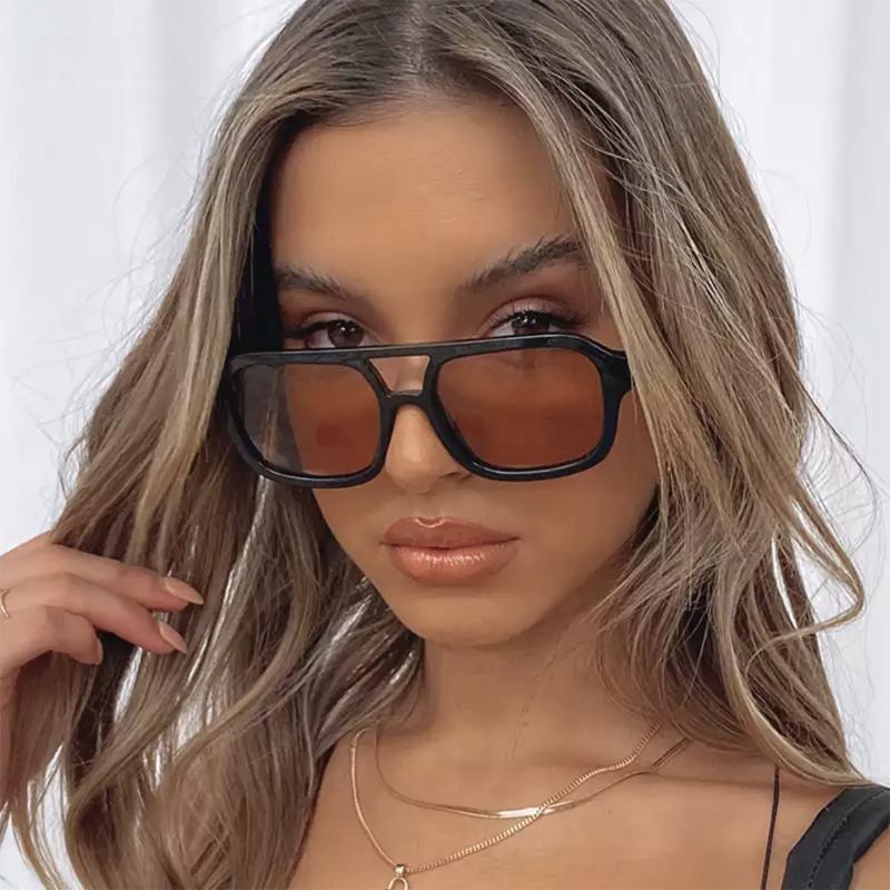 Round Vintage Sunglasses Woman  Fashion Design Retro Brand Sun Glasses Female Lady Double Bridges Designer