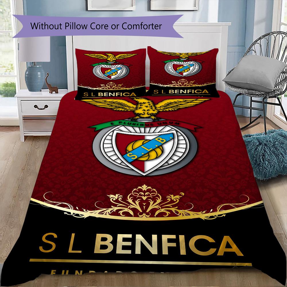 Cozy Benfica FC Style Pattern Bedding,Quilt Set Quilt Cover Pillowcase Home Birthday Gift (1*duvet Cover+2*pillowcase,without core)XSJT0917480