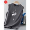 Men's Summer Sleeveless Top Vintage Mountain Compass Pattern Print Casual Oversized Tank Top Outdoor Street Vest