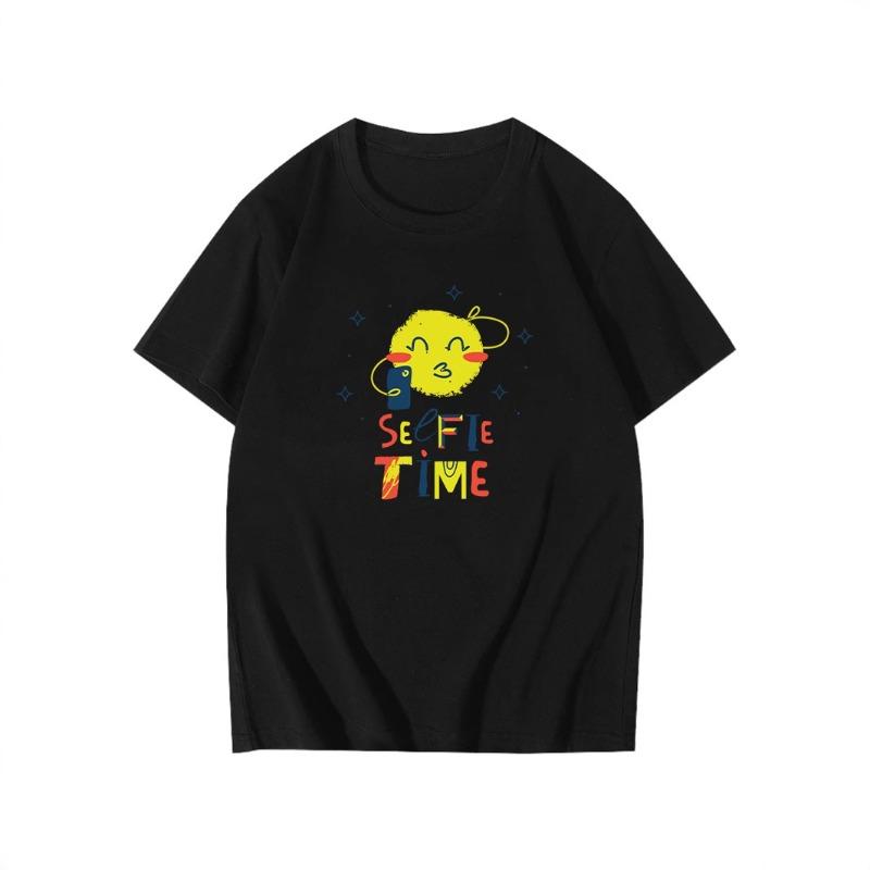 Summer Print Loose Oversized Casual Pure Cotton Round Neck Short Sleeved Shirt T-Shirts Men’s