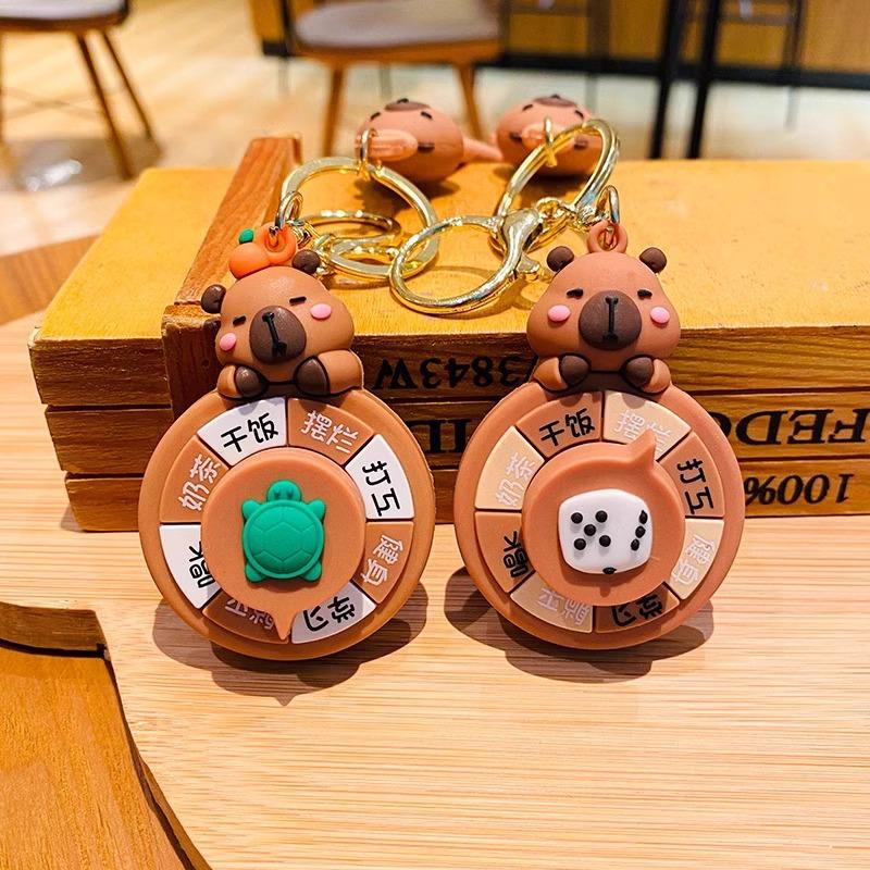 Capybara Cartoon Keychain: Cute Pendant for Backpack, Bag, or Car Charm