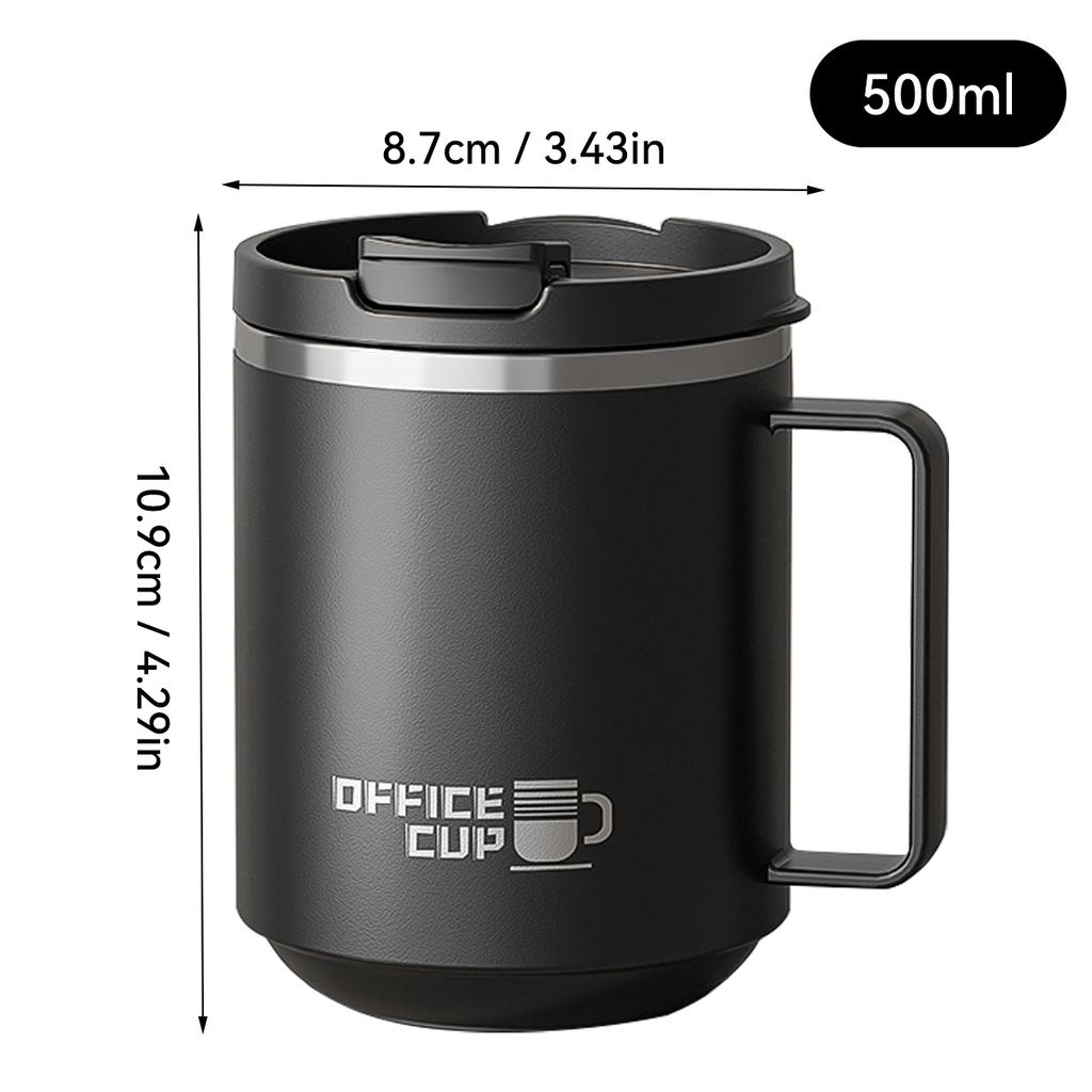 WORTHBUY 304 Stainless Steel Double Wall Insulated Coffee Mug With Handle Portable Sealed Water Cup Large Capacity Drinking Cup