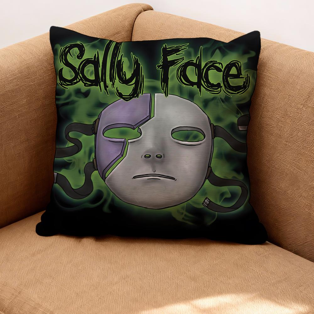 Band Sally Face Cushion Cover Premium Comfort Reversible Pillow Cove -Two in One Design for Any Room & Car Interior