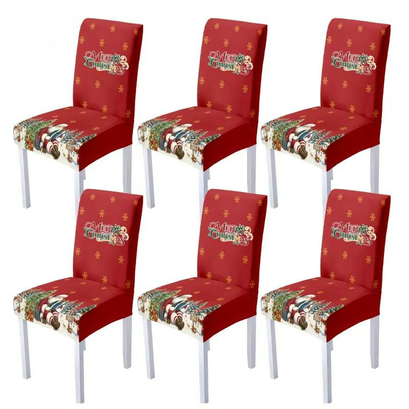 Świąteczny pokrowiec na krzesło z nadrukiem cyfrowym elastyczne pokrowce na krzesła pokrowiec na krzesło biurowe na bankiet Hotel Home Xmas Decor