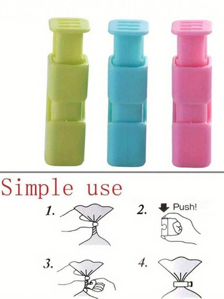10pcs Snack Sealer Clips For Food Bags, Perfect For Keeping Food Fresh, Suitable For Tea, Milk Powder, Kitchen Tools