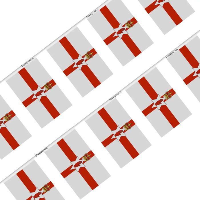 Guirlande Drapeau - Multicolore - Irlande Du Nord - 100 Pièces - 14 X 21 Cm - Polyester