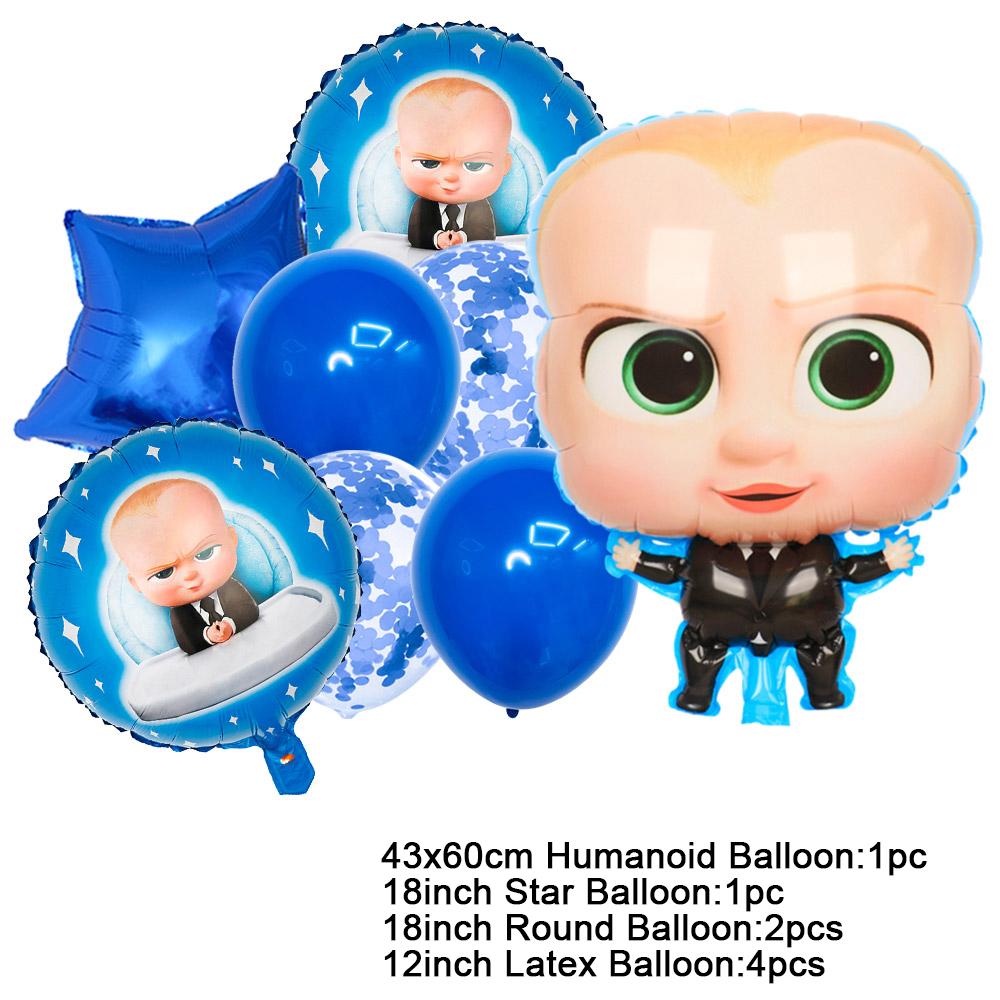 Baby B-BOSSED Birthday Theme Birthday Party Decoration Backdrop Family Cup Plate Napkin Balloons Baby Shower Supplies Kid Gift