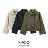 Fashion Style 2024 Autumn New Arrival Women's Casual Simple Fashion Loose Collar Felt Short Coat 1228436