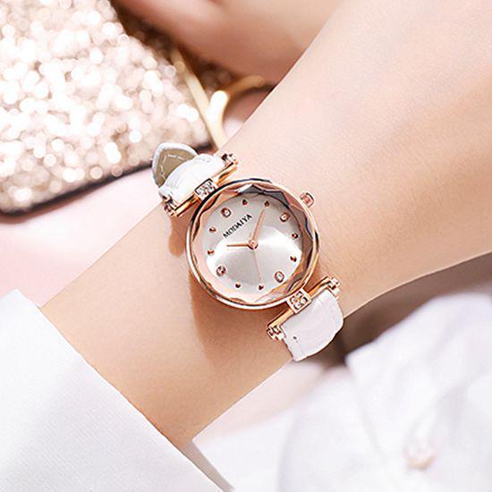 Trendy Women's Quartz Wristwatch with Thin Leather Strap - Elegant and Versatile New Style