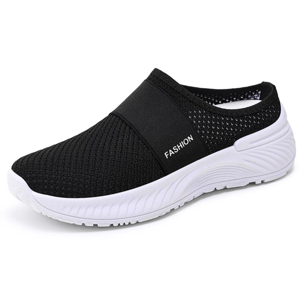 Women's Casual Fly Woven Breathable Flat Slippers with Toe Caps