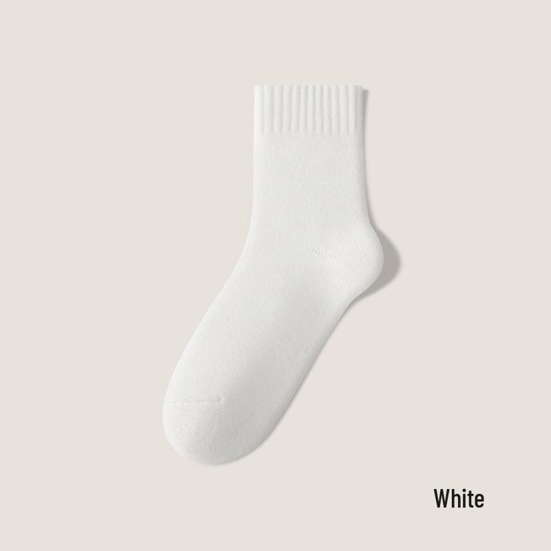Women's Cashmere Mid-Calf Velvet-Enhanced Socks for Autumn and Winter