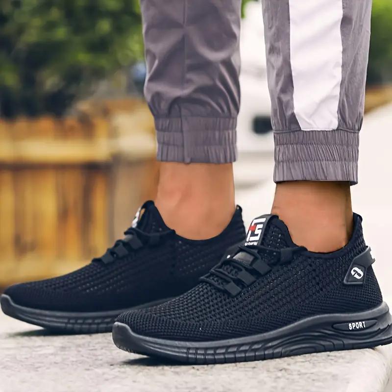 Men'S Breathable Knit Running Sneakers - Comfortable Slip-On Sneakers with Rubber Sole for Hiking, Casual & Outdoor Wear