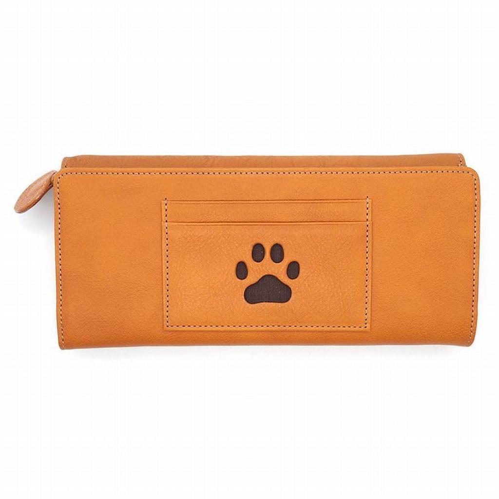 [WACHIFIELD] Dayan the Cat Genuine Leather Long Wallet, Camel