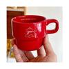 (Red)Cartoon Dog Mug Fashion Handheld Water Drinking Cup for Home Party