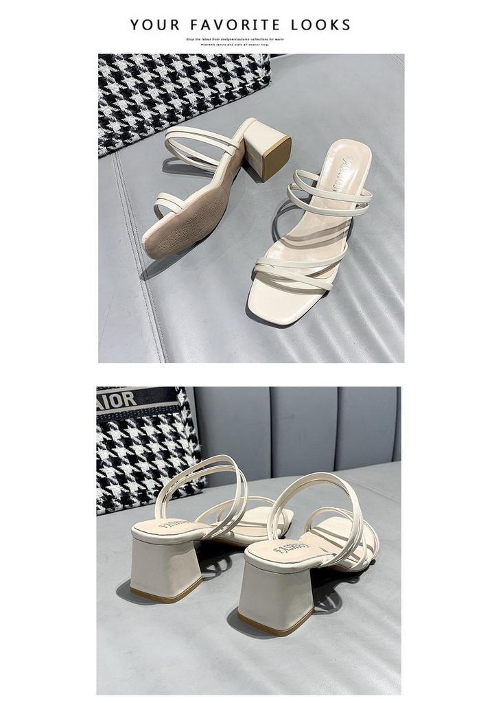 Women's Fairy Style Summer Sandals: 2025 Collection, Outdoor Roman Design, Medium Thick Heel, Korean Style, Two-Way Wear.