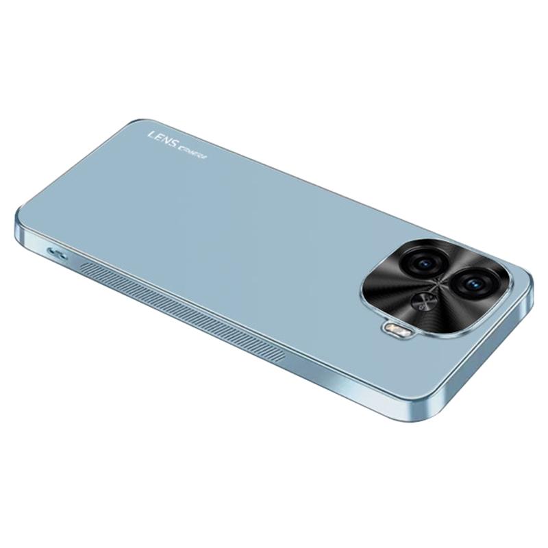 

For vivo iQOO Z9 Turbo 5G Case Acrylic+TPU+Metal Anti-Scratch Phone Cover with Electroplating Frame Baby Blue