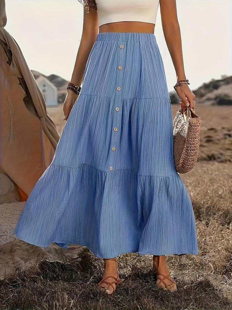 2024 Spring & Autumn Women's Patchwork Long Dress Midi Skirt