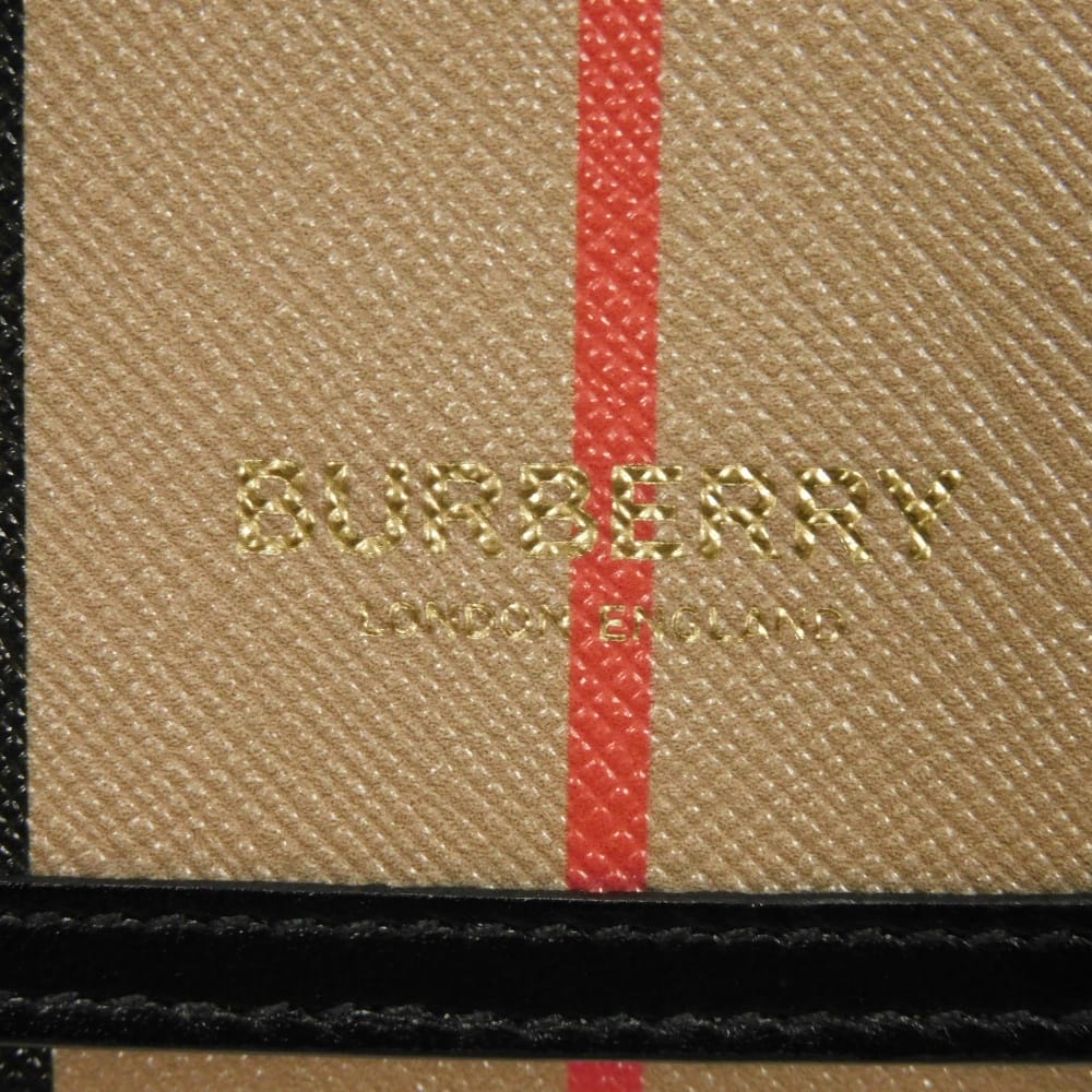 Used 11033 Icon Stripe Continental Wallet 8026001 7940 Nova Check Embossed Logo Logo Foil Stamp Beige Unisex from Japan