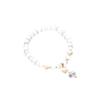 Trendy Korean Cat's Eye Pearl Bracelet with Crystal Love Pendant for Women