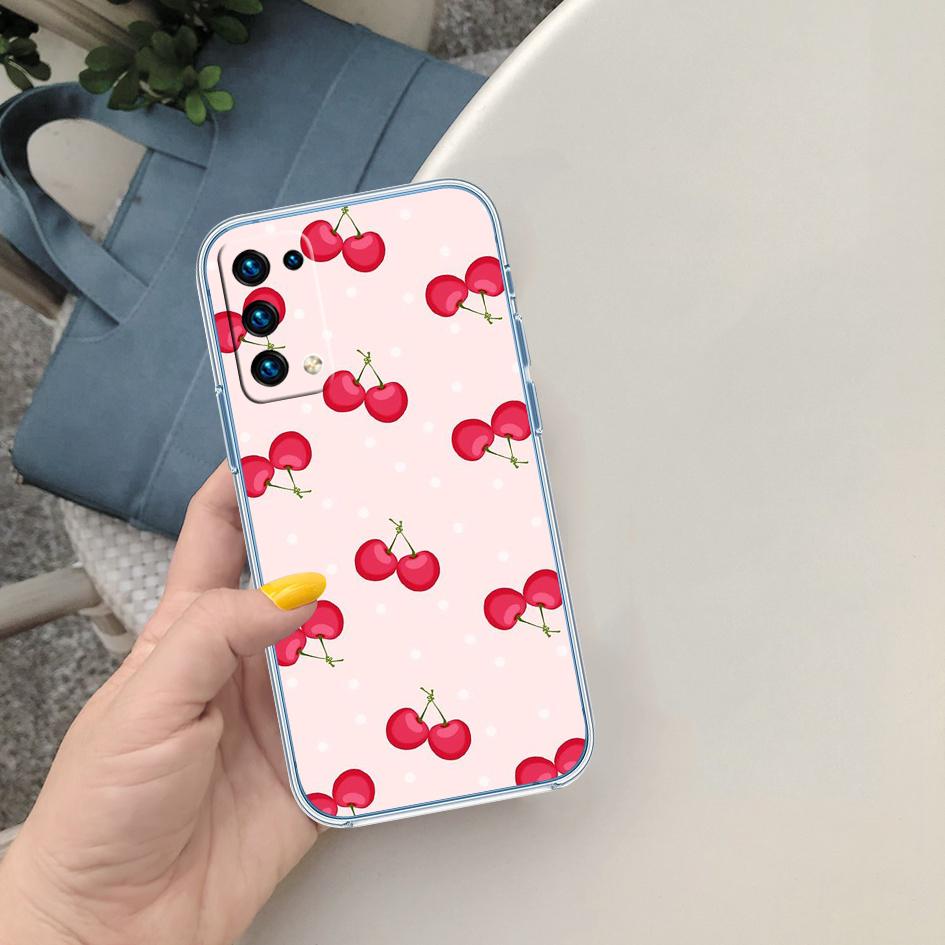 PP19 Cherry fruit Cute Soft Shell Transparent Phone Case for Motorola Moto G7 G8 G9 G84 G85 G73 G24 G15 Z2 Play Power Plus