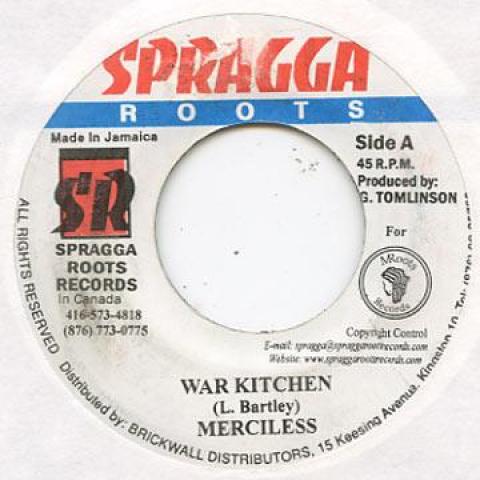 

7-дюймовая пластинка MERCILESS - War Kitchen Spragga Roots 2004 Ямайка Регги, Ска и Даб