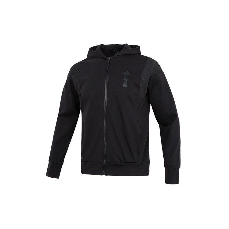 Adidas Jackets Men's Black Hooded Moderate Straight Fit HM2954