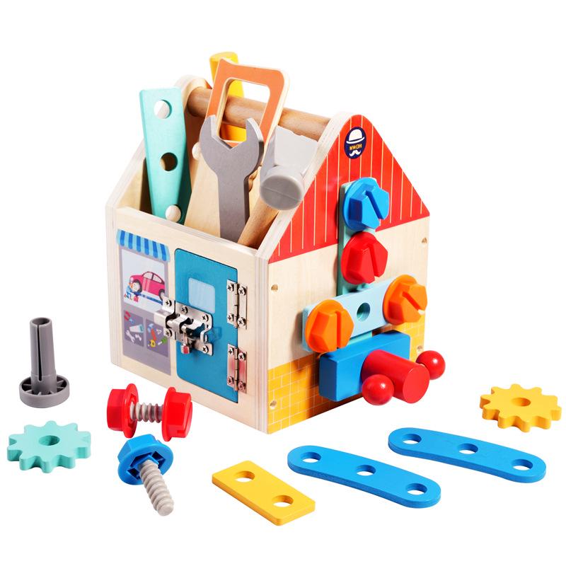 Kids' Wooden Tool Set: Educational Disassembly & Assembly Playhouse Toy with Screws and Nuts