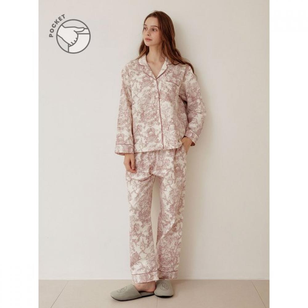 Lunaluz Women S Two Piece Long Sleeve Collar pajamaS Palace Rayon Cotton