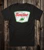 Tričko Hot Rod Nostalgie Benzín Olej Drag Race Sinclair Dino Crest Stanice