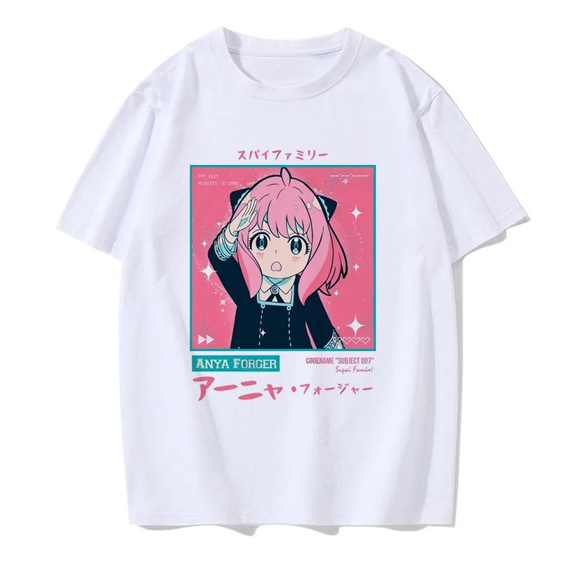 Y2k Shirt Anya Forger spy x family Anime T Shirt Kawaii Cartoon Mens/Women Tops Harajuku Unisex Fashion Streetwear Manga Tshirt