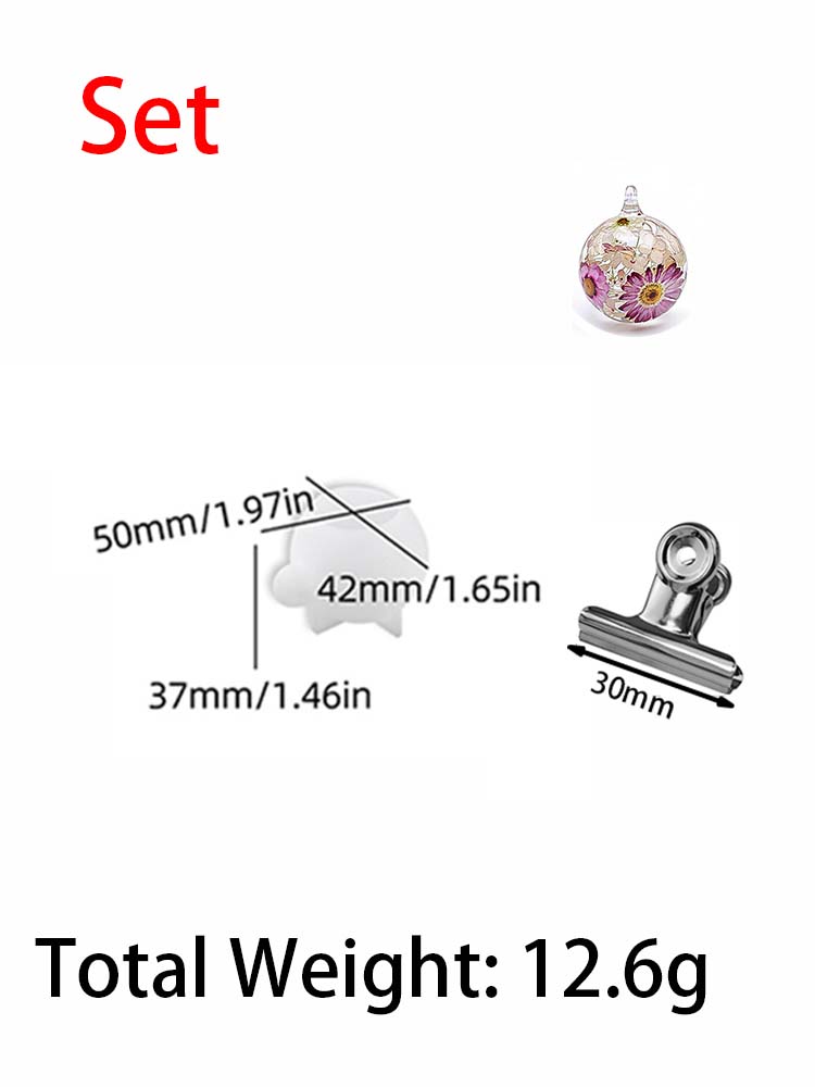 DIY Crystal Epoxy Resin Sphere Mold 3D Multi Size Desktop Ornamental Crafts Making Kit Perforated Ball Hanging Bracket Mirror Si