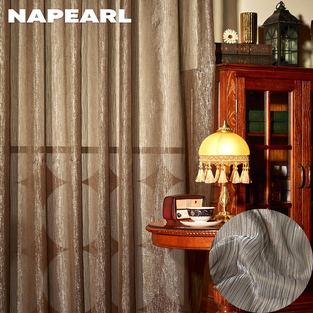 

1PC NAPEARL Французька позолочена тюлева завіса Мрійливий високоякісний шторний світильник Розкішна пряжа для вітальні Спальня Прозора завіса на балконі W300cm x L250cm коричневий