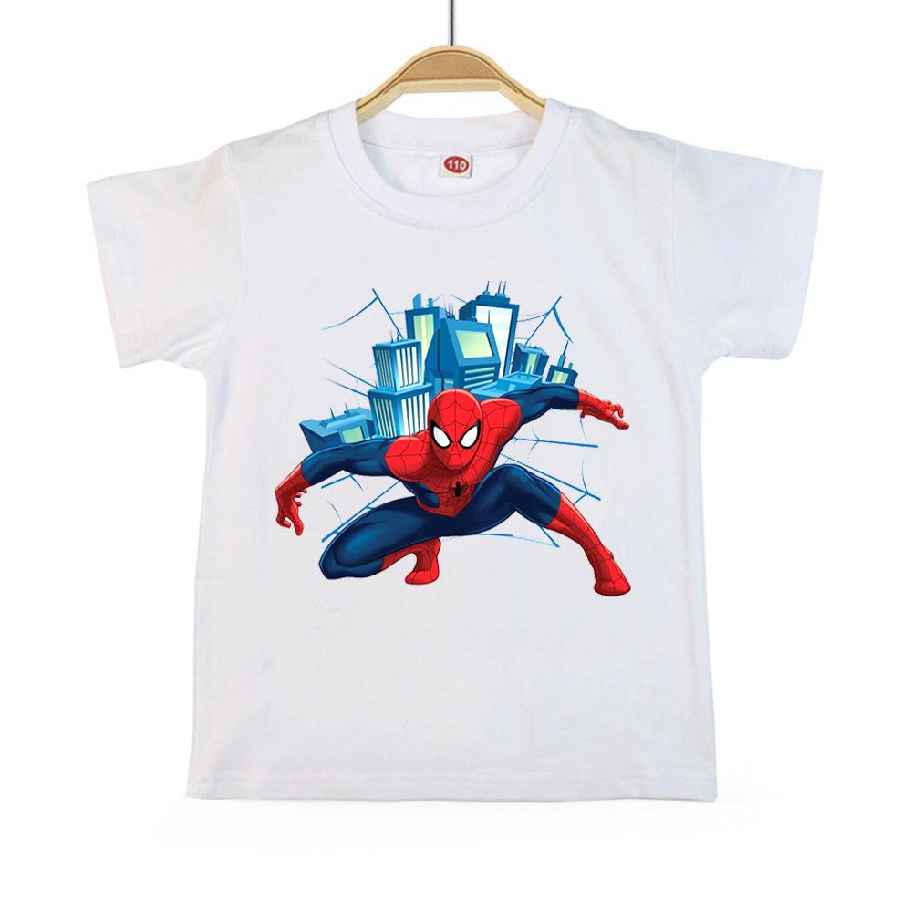 Boy's Summer Spiderman T-Shirt: Pure Cotton Short Sleeve Top