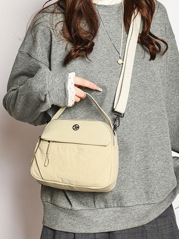 Nylon Handheld Bag With Zipper Closure For Daily Urban Use