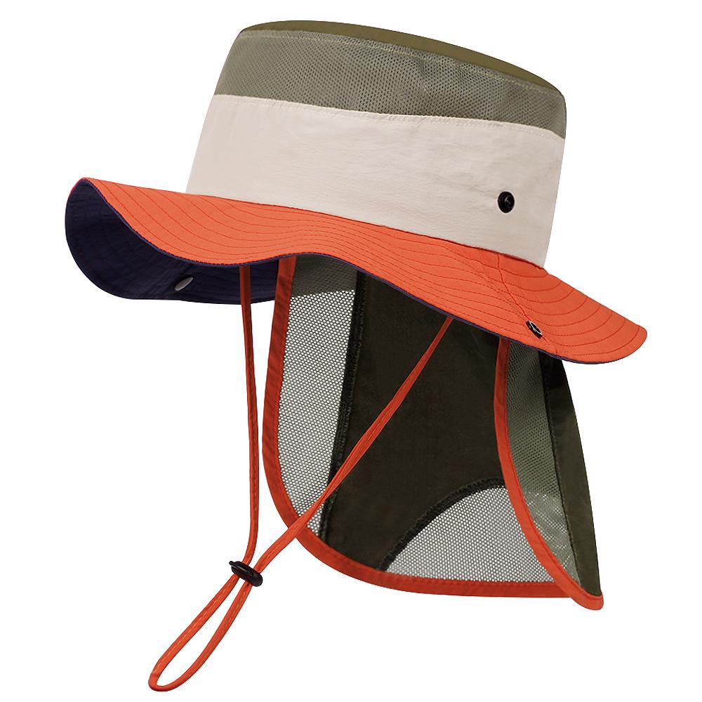

Summer Children Bucket Hat with Shawl Quick-dry Kids Sun Hats Neck Protection Child Panama Cap for Girls Boys Beach Travel 4-10Y помаранчевий