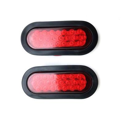 Ranzek Tail Lamp 6" RED 22-LED Stop/Turn Signal/Brake/Marker Lamp 2pcs Oval