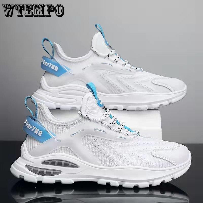 WTEMPO Herren Sommer Luftpolster Turnschuhe Outdoor Mesh Atmungsaktive Sportschuhe Dickbesohlte Rutschfeste Basketballschuhe Lässige Laufschuhe