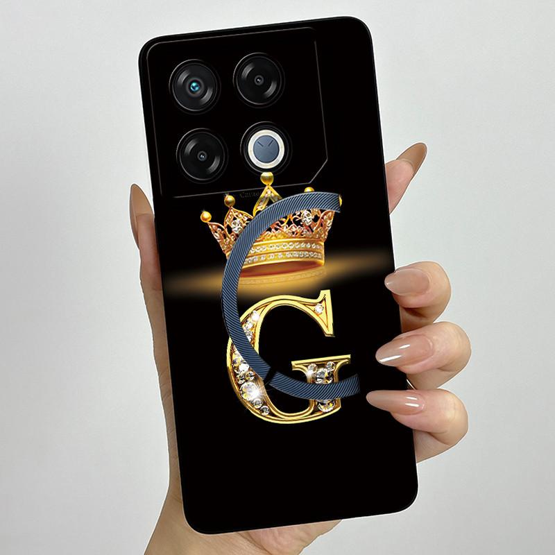 For Infinix GT 20 Pro Case Luxury Crown Letter Soft Silicone Back Cover For Infinix GT20 Pro GT20Pro Coque Infinix X6871 Fundas