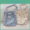 Trendy Corduroy Cartoon Bear Canvas Tote Bag Large Capacity Stylish Handbag For School