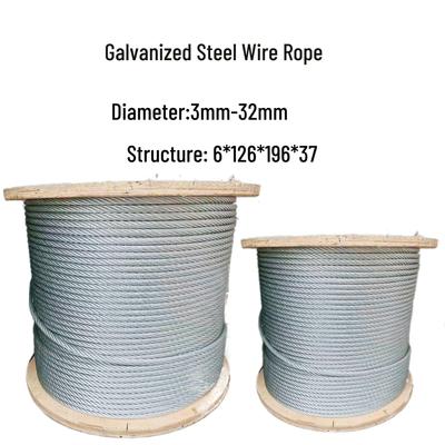 Galvanized Oiled Steel Wire Rope for Lifting, Hoisting, and Guy Wire, 3mm-32mm